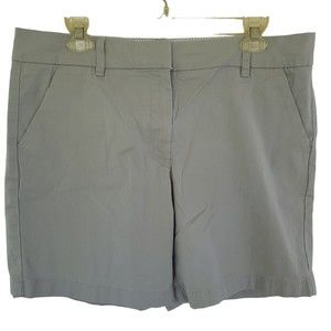 Tommy Hilfiger Shorts Womens 12 Grey Chino Solid Flat Front Mid Rise Casual